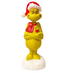 Dr. Seuss The Grinch Scarf Tabletop Blow Mold Light-Up Xmas Decor 14”